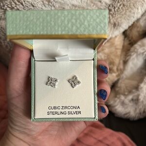 Cubic Zirconia Sterling Silver Earrings